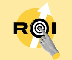 hand on arrow bullseye return on investment roi