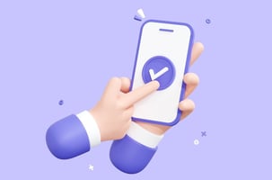 illustration of hands holding wholesale mobile ordering app