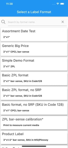 ziizii mobile printing app label screen