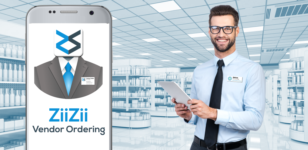 smiling professional and ziizii vendor ordering app