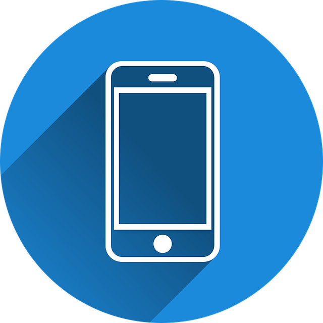 Smartphone icon in blue circle